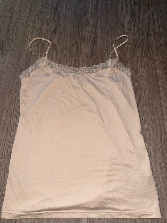 heattech Other - Uniqlo Cream Lace-Trim Cotton Camisole